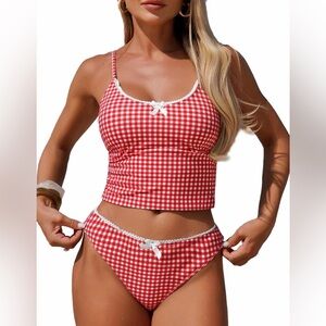 Red Gingham Bikini Set